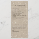 Floral Burlap Wedding Programme Programmakaart (Achterkant)