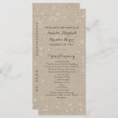 Floral Burlap Wedding Programme Programmakaart (Voorkant / Achterkant)