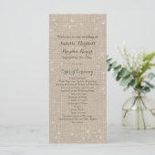 Floral Burlap Wedding Programme Programmakaart (Staand voorkant)