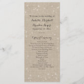 Floral Burlap Wedding Programme Programmakaart (Voorkant)