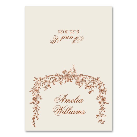 Floral Burnt Orange Beige Boho Terracotta Wedding Kaart (Voorkant)