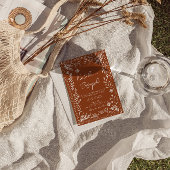 Floral Burnt Orange Terracotta QR Code Wedding Kaart