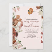 Floral Burnt Oranje Dusty Roos Weddenschappen Kaart (Voorkant)