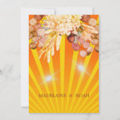 Floral Burnt Oranje Sunray Wedding Rehearsal Kaart (Achterkant)