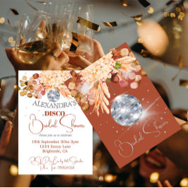 Floral Burnt Sinaasappel Disco Ball Vrijgezellenfe Kaart