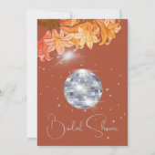 Floral Burnt Sinaasappel Silver Disco Vrijgezellen Kaart (Achterkant)