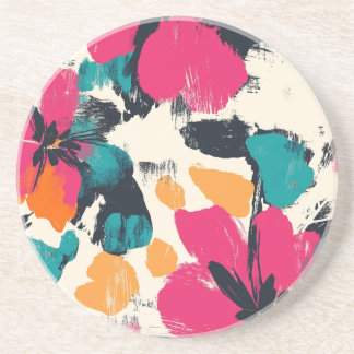 Floral Burst Bohemian Round Sandstone Onderzetter