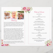 Floral Burst Funeral Program Sjabloon (Achterkant)