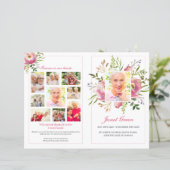 Floral Burst Funeral Program Sjabloon (Staand voorkant)