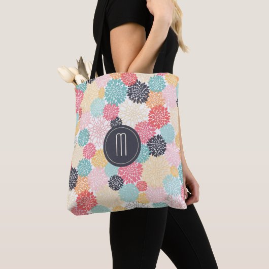Floral Burst Monogram Tote Bag (Dichtbij)