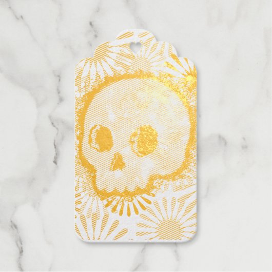 Floral Burst Skull Cadeaulabels (Voorkant)