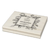 Floral Business Branding Rubber Stamp Rubberstempel (Stempel)