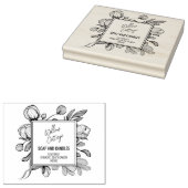 Floral Business Branding Rubber Stamp Rubberstempel (Gestempeld)