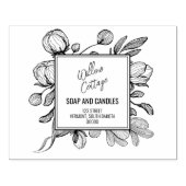 Floral Business Branding Rubber Stamp Rubberstempel (Afrduk)