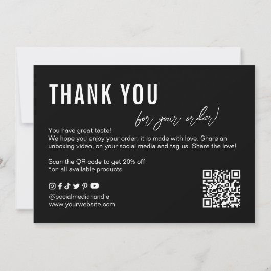 Floral Business Dank je kaart (Voorkant)