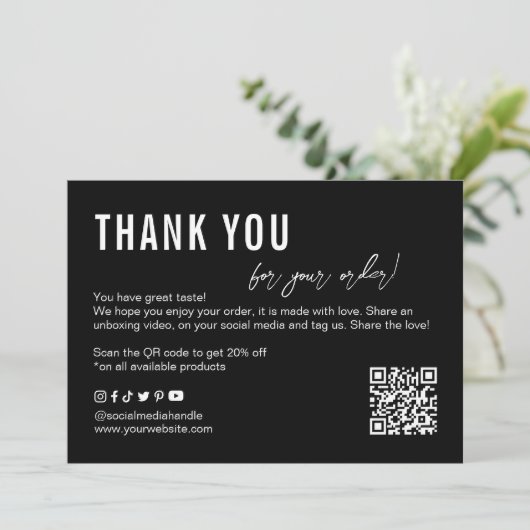 Floral Business Dank je kaart (Staand voorkant)