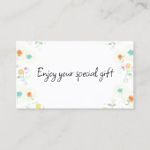 Floral Business Gift Certificate Card Visitekaartje (Voorkant)