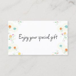 Floral Business Gift Certificate Card Visitekaartje