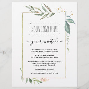 Floral Business Invitation Flyer - Logo toevoegen