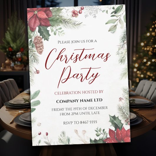 Floral Business Kerstfeest Uitnodiging