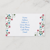 Floral Business of Profile Card Sjabloon Visitekaartje (Achterkant)
