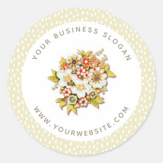 Floral Business/Product Promotional Company Logo Ronde Sticker (Voorkant)