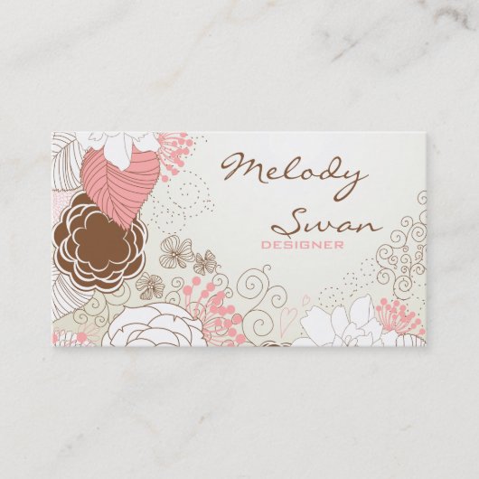  Floral Business Visitekaartje (Voorkant)