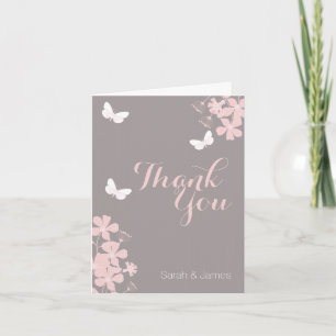 Floral Butterflies Baby shower Hartelijk dank Bedankkaart
