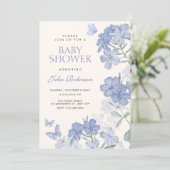 Floral butterflies baby shower kaart (Staand voorkant)