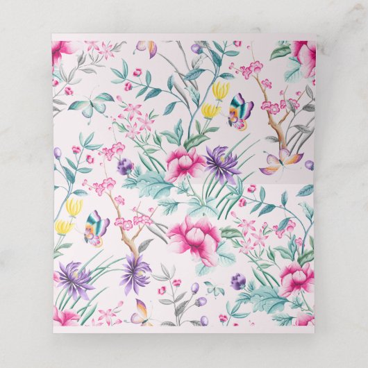 Floral & Butterflies Chinoiserie - Plaatskaarten Plaatskaartje (Binnenkant ongevouwen)