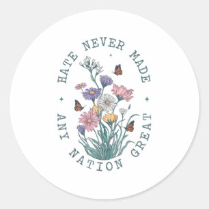 Floral Butterflies Democraat President Liberal Ronde Sticker
