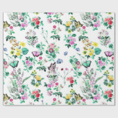 Floral Butterflies Gift Wrap Cadeaupapier (Vlak)