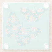  Floral Butterflies Glazen Onderzetter (Achterkant)