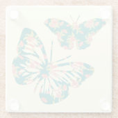  Floral Butterflies Glazen Onderzetter (Achterkant)