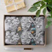 Floral Butterflies kleurig schetspatroon Tissuepapier (Geschenk)