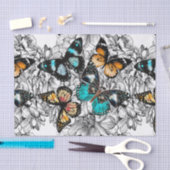 Floral Butterflies kleurig schetspatroon Tissuepapier (Craft)
