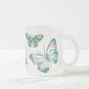  Floral Butterflies Matglas Koffiemok
