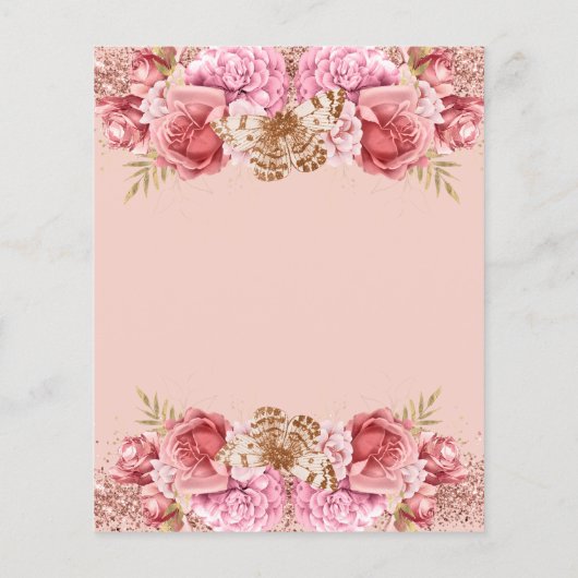 Floral Butterflies Pink Happy 16th Birthday (Achterkant)