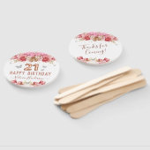 Floral Butterflies Pink Happy 21st Birthday Hand F Handwaaier (Niet-gemonteerd)