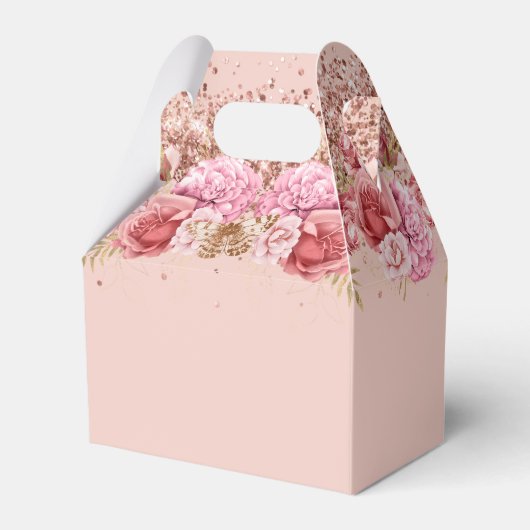 Floral Butterflies Pink Happy Birthday Favor Box Bedankdoosjes (Achterkant)