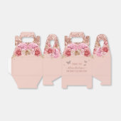 Floral Butterflies Pink Happy Birthday Favor Box Bedankdoosjes (Uitgevouwen)