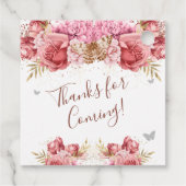 Floral Butterflies Roze Baby shower Bedankjes Labels (Achterkant)