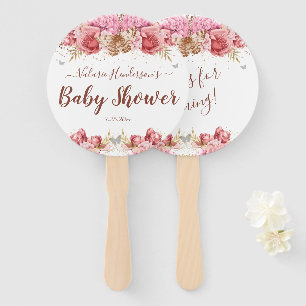 Floral Butterflies Roze Baby shower Handwaaier