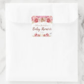Floral Butterflies Roze Baby shower Vierkante Sticker (Tas)