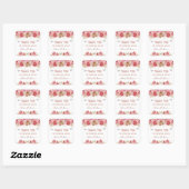 Floral Butterflies Roze Dank u Baby shower Vierkante Sticker (Vel)