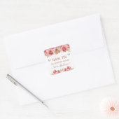 Floral Butterflies Roze Dank u Baby shower Vierkante Sticker (Envelop)