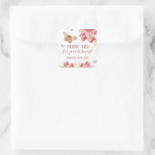 Floral Butterflies Roze Hartelijk dank Vierkante Sticker (Tas)
