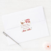 Floral Butterflies Roze Hartelijk dank Vierkante Sticker (Envelop)