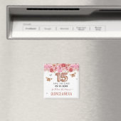 Floral Butterflies Roze Quinceañera sparen de Datu Magneet (Insitu (Vaatwasser))