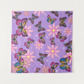 Floral Butterflies Tapestry – Natuur Muurkunst Wandkleed (Voorkant (horizontaal))